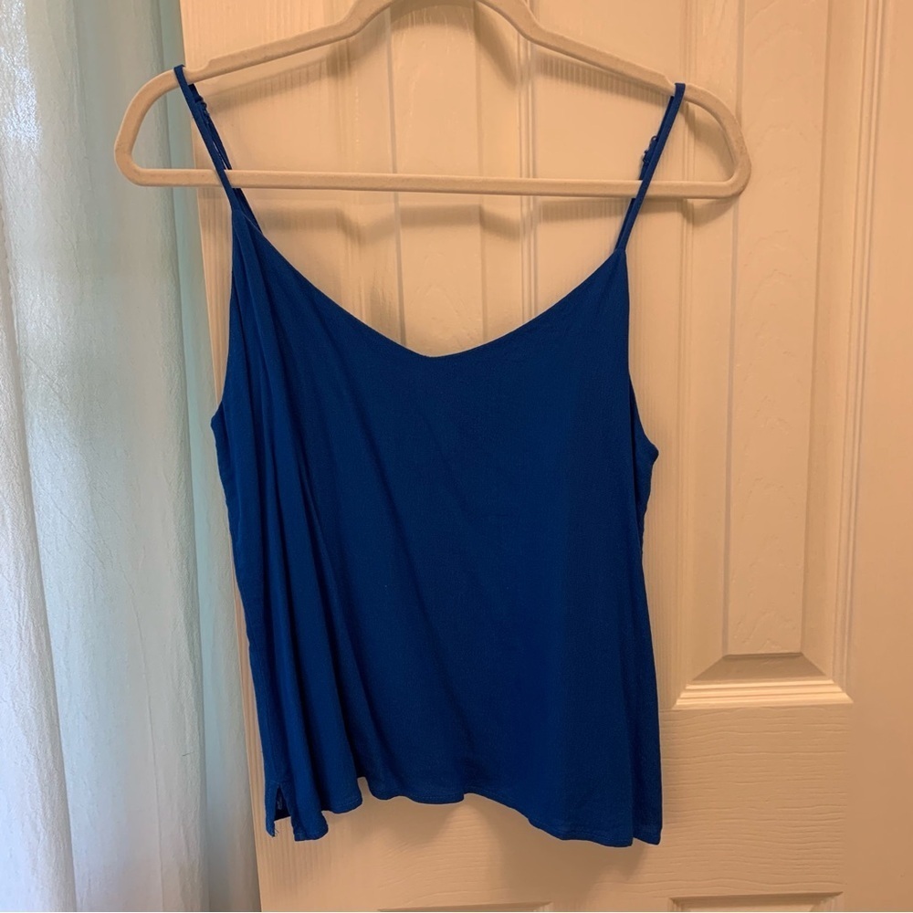 Karlie Asymmetrical Blue Sleeveless Camisole